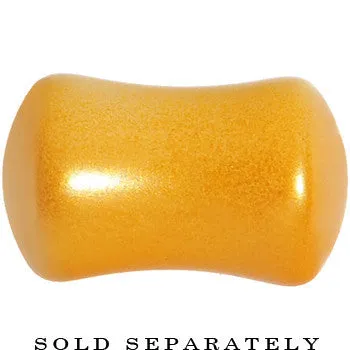 0 Gauge Honey Yellow Metallic Pearl Acrylic Saddle Plug