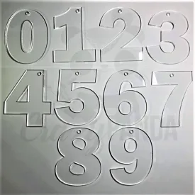 Acrylic Blank Clear Individual Numbers (60-100mm) ~ 1.5mm