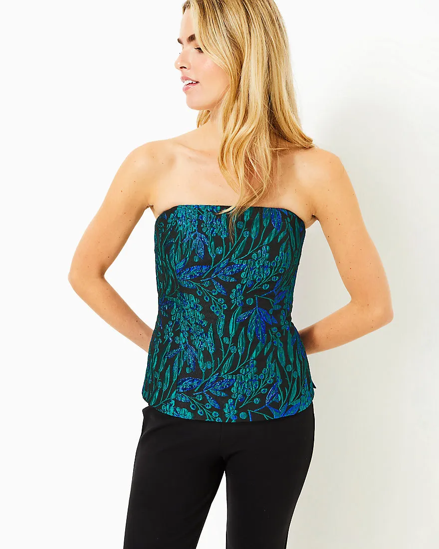 Camilo Strapless Brocade Top