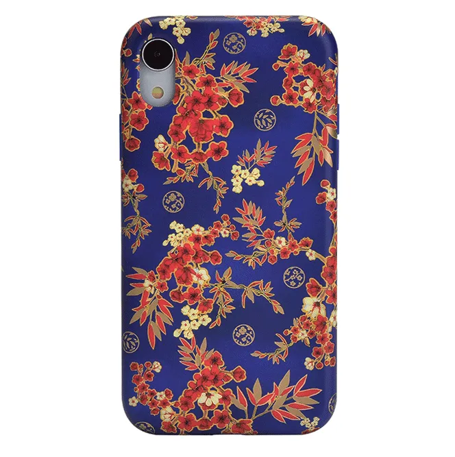 Cherry Blossom Floral Chrome iPhone Case