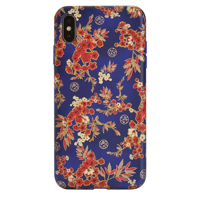 Cherry Blossom Floral Chrome iPhone Case