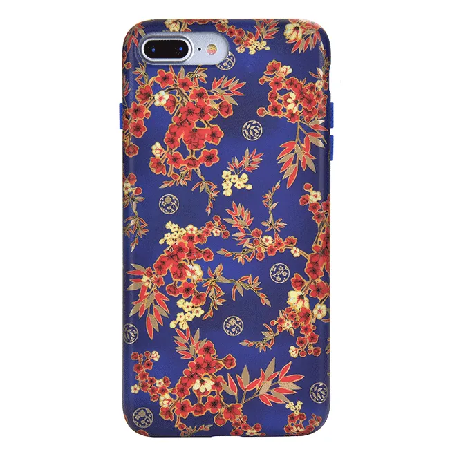 Cherry Blossom Floral Chrome iPhone Case