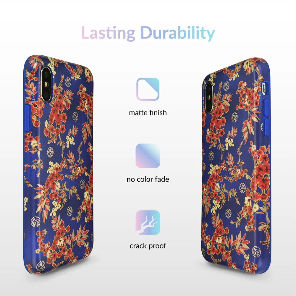 Cherry Blossom Floral Chrome iPhone Case