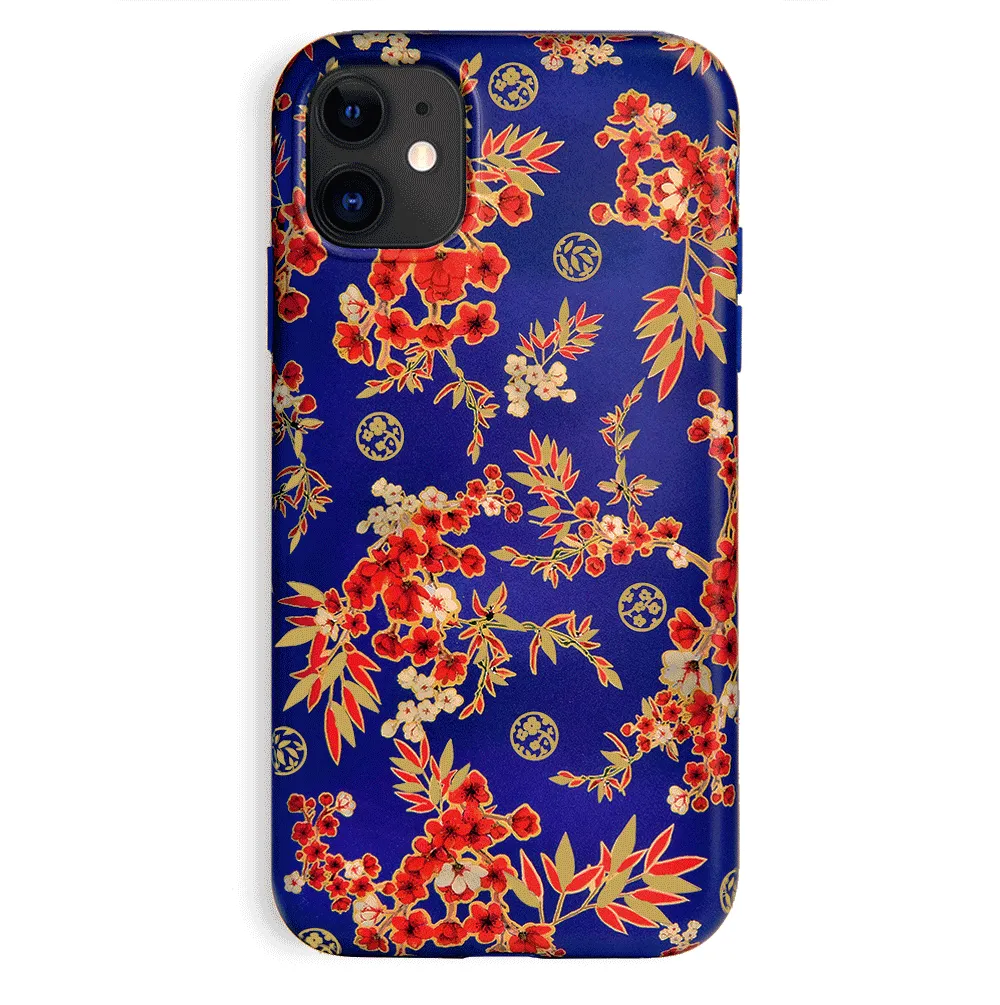 Cherry Blossom Floral Chrome iPhone Case