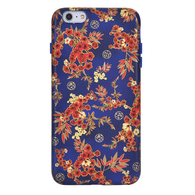 Cherry Blossom Floral Chrome iPhone Case