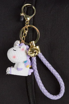 Crystal Unicorn Keychain in Purple