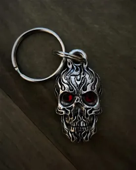 Daniel Smart Flame Skull Diamond Keychain