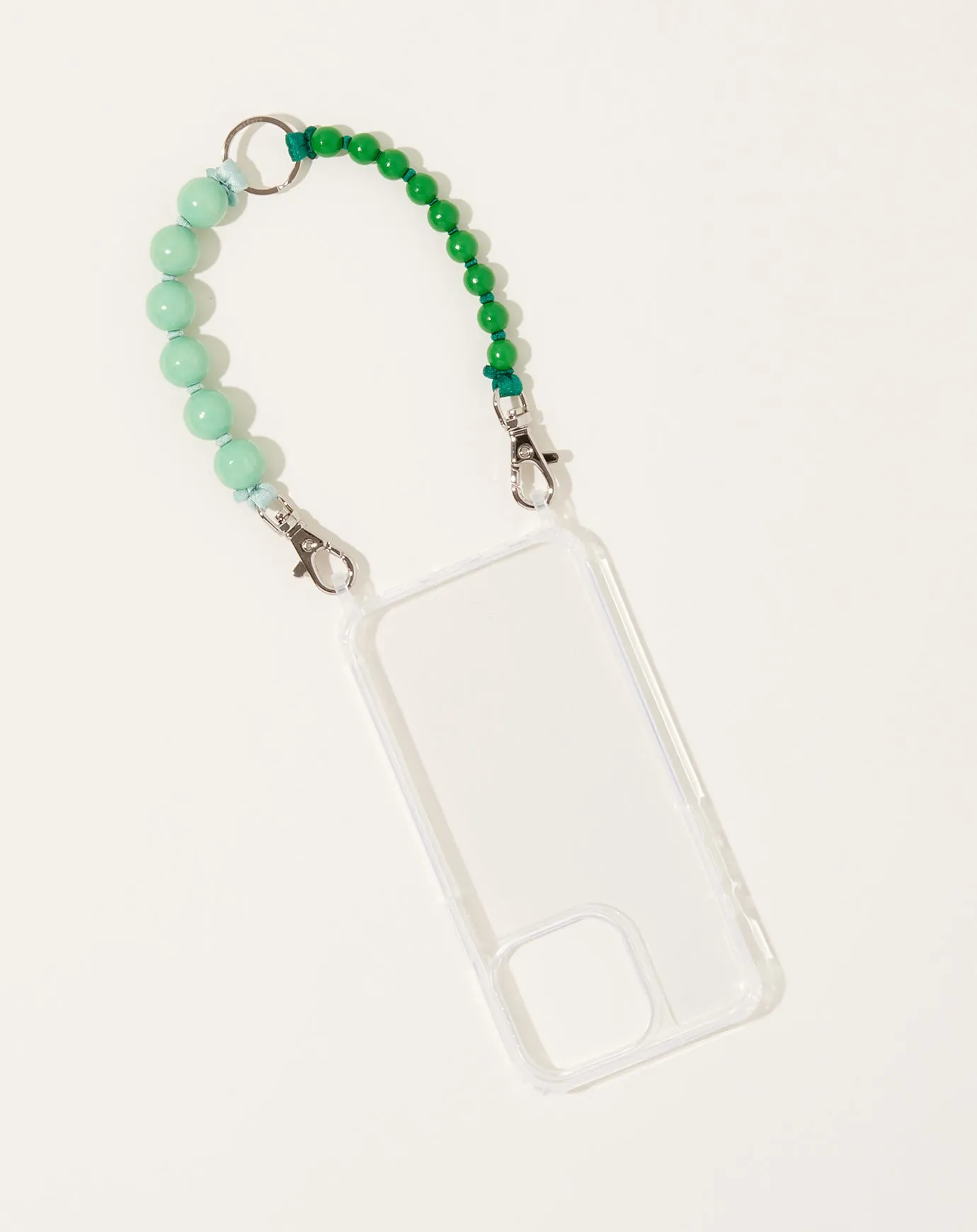 Doppel Handykette Short iPhone Holder in Pastel Green and Green