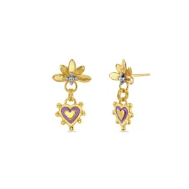 Lilac Sacred Heart Sunset Earrings