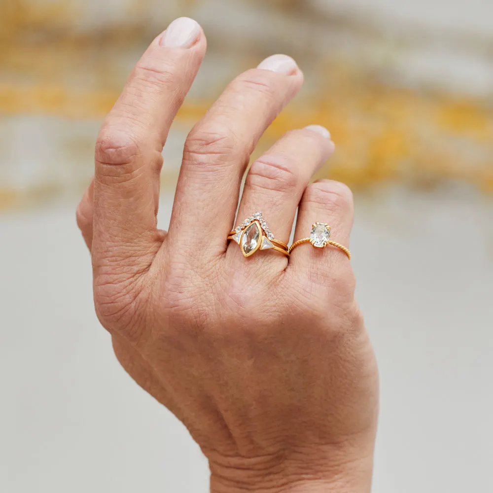 Lucia Green Amethyst Twisted Band Ring