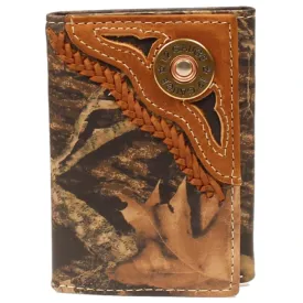 Nocona® Mens 12 Gauge Mossy Oak Tri-Fold Leather Wallet