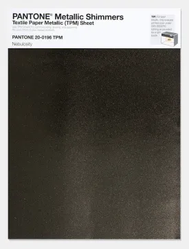 Pantone Metallic Shimmers Textile Paper Metallic Sheet 20-0196 Nebulosity