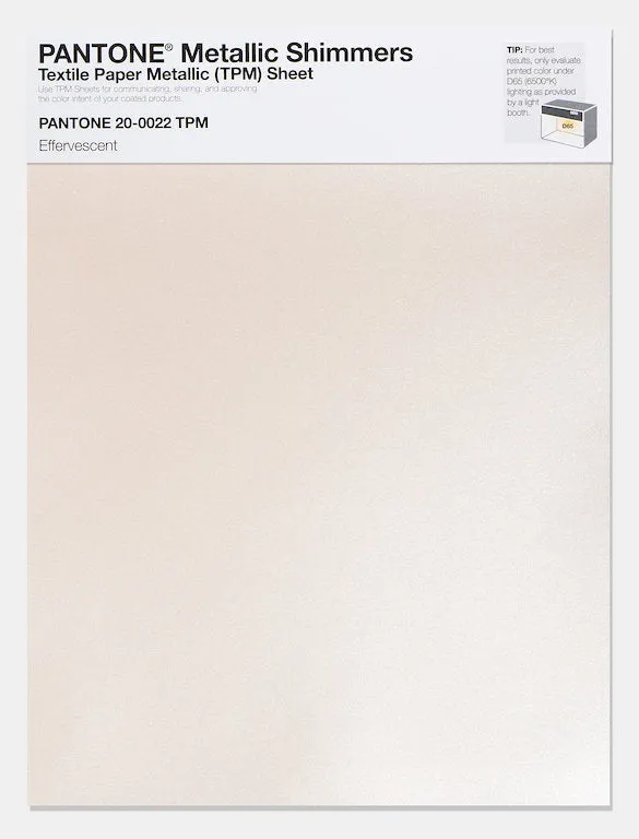 Pantone Metallic Shimmers Textile Paper Metallic (TPM) Sheet 20-0022 Effervescent