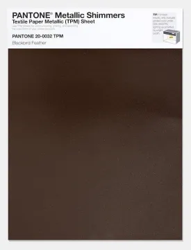 Pantone Metallic Shimmers Textile Paper Metallic (TPM) Sheet 20-0032 Blackbird Feather