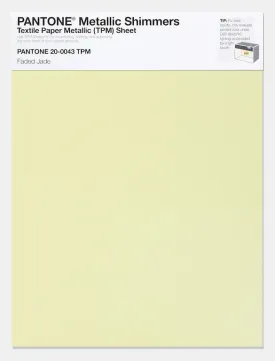 Pantone Metallic Shimmers Textile Paper Metallic (TPM) Sheet 20-0043 Faded Jade