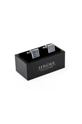 SERGIOS CUFFLINKS BLUE SQUARE - C333