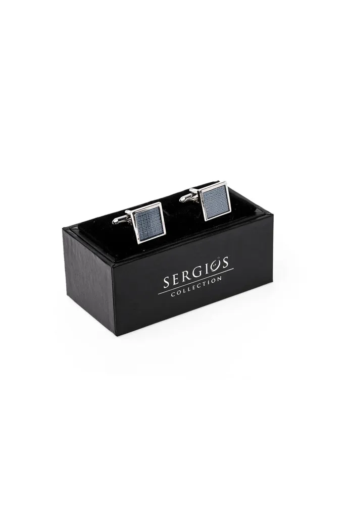 SERGIOS CUFFLINKS BLUE SQUARE - C333