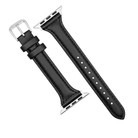 Slim Leather Strap in Black (Apple Watch)