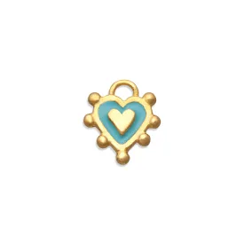 Turquoise Sacred Heart Charm